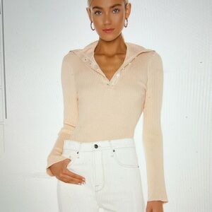 Frame Fold-Over Collar Sweater